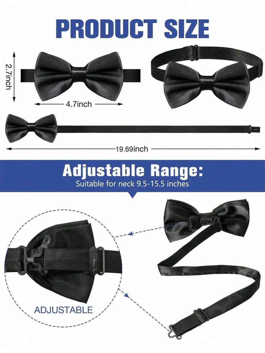 Mens Solid Color Satin Pre-Tie - مراجعة Event & Party Supply وسعره