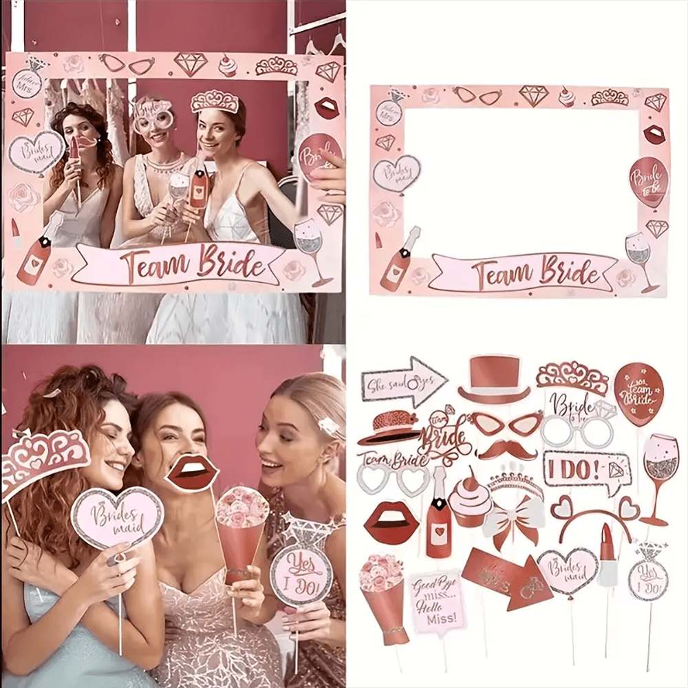 Bachelorette Party Rose Gold P - مراجعة Photo Booth Frame وسعره