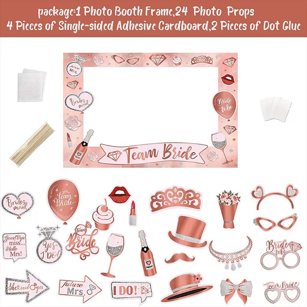 Bachelorette Party Rose Gold P - مراجعة Photo Booth Frame وسعره